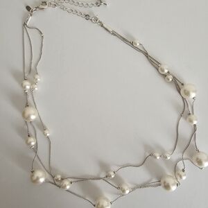 Elegant Silver Pearl Necklace